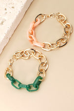 Peach Chain Link Bracelet - Lilac&Lemon