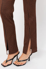 Tanya Houndstooth Pant Brown - Lilac&Lemon