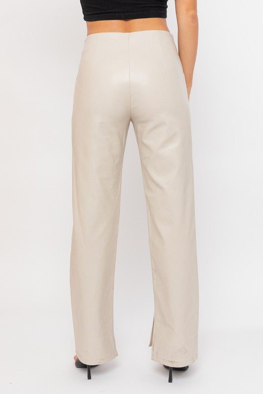 Velma Faux Leather Pant - Lilac&Lemon