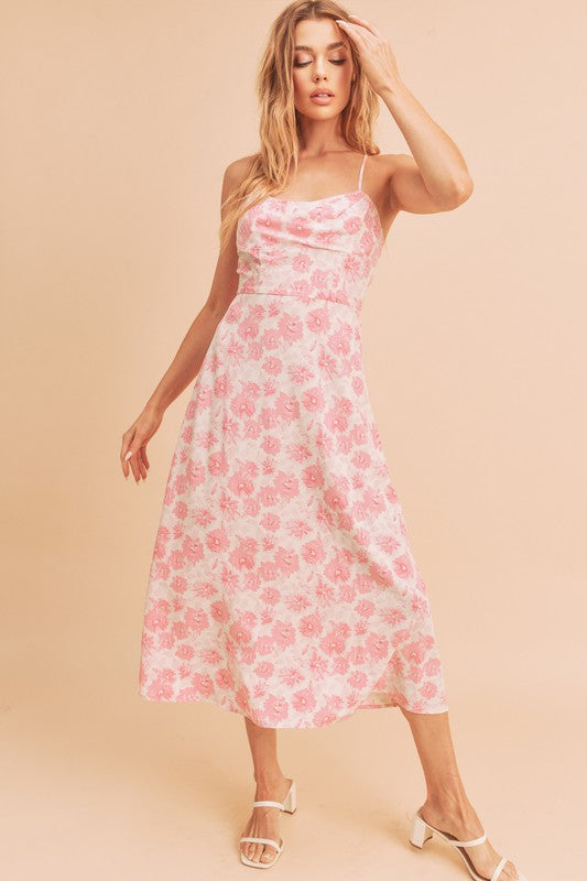 Samantha Floral Midi Dress - Lilac&Lemon