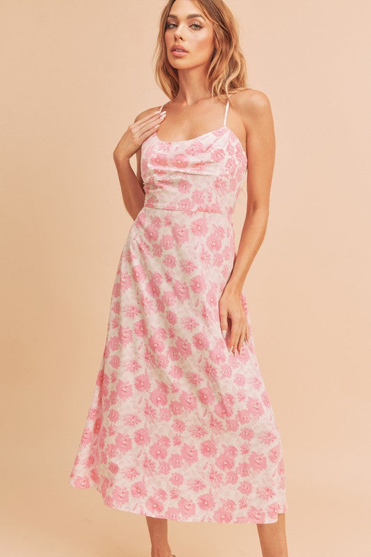 Samantha Floral Midi Dress - Lilac&Lemon