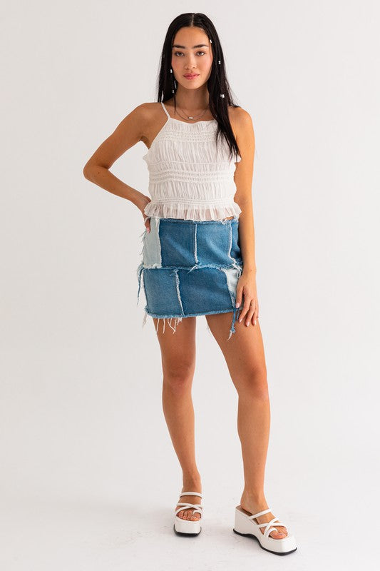 Ariana Sequin Smocked Halter Top - Lilac&Lemon