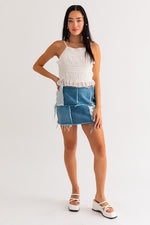 Ariana Sequin Smocked Halter Top - Lilac&Lemon