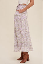 Polly Cream Floral Skirt - Lilac&Lemon