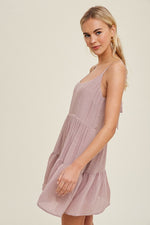 Rebecca Tiered Dress Mauve - Lilac&Lemon