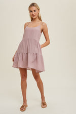 Rebecca Tiered Dress Mauve - Lilac&Lemon