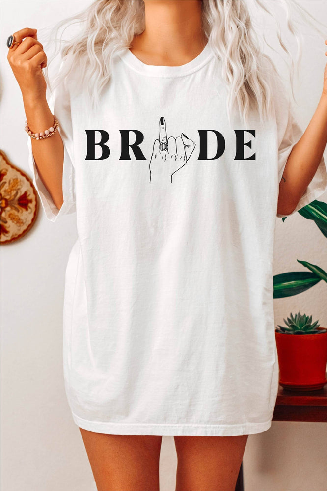 Bride Tee, Wedding Finger Shirt, Bridal Shirt - Lilac&Lemon