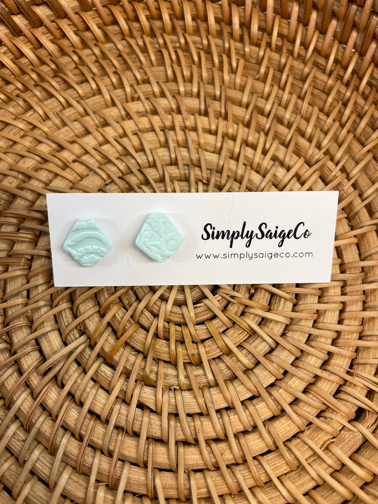 Simply Saige Imprinted Studs - Lilac&Lemon