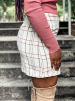 Ivory Plaid Skirt - Lilac&Lemon