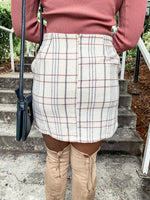 Ivory Plaid Skirt - Lilac&Lemon