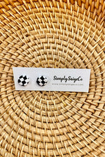 SimplySaige Checkered Stud Earrings - Lilac&Lemon