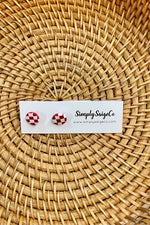 SimplySaige Checkered Stud Earrings - Lilac&Lemon