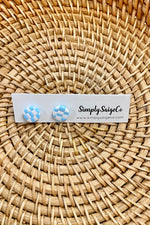 SimplySaige Checkered Stud Earrings - Lilac&Lemon