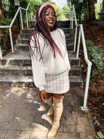 Ivory Plaid Skirt - Lilac&Lemon