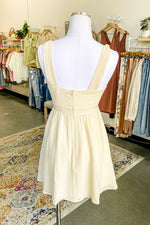 Alma Deep V Mini Dress Cream - Lilac&Lemon