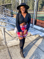 Red Plaid Mini Skirt - Lilac&Lemon