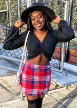 Red Plaid Mini Skirt