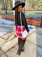 Red Plaid Mini Skirt - Lilac&Lemon