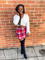 Red Plaid Mini Skirt - Lilac&Lemon