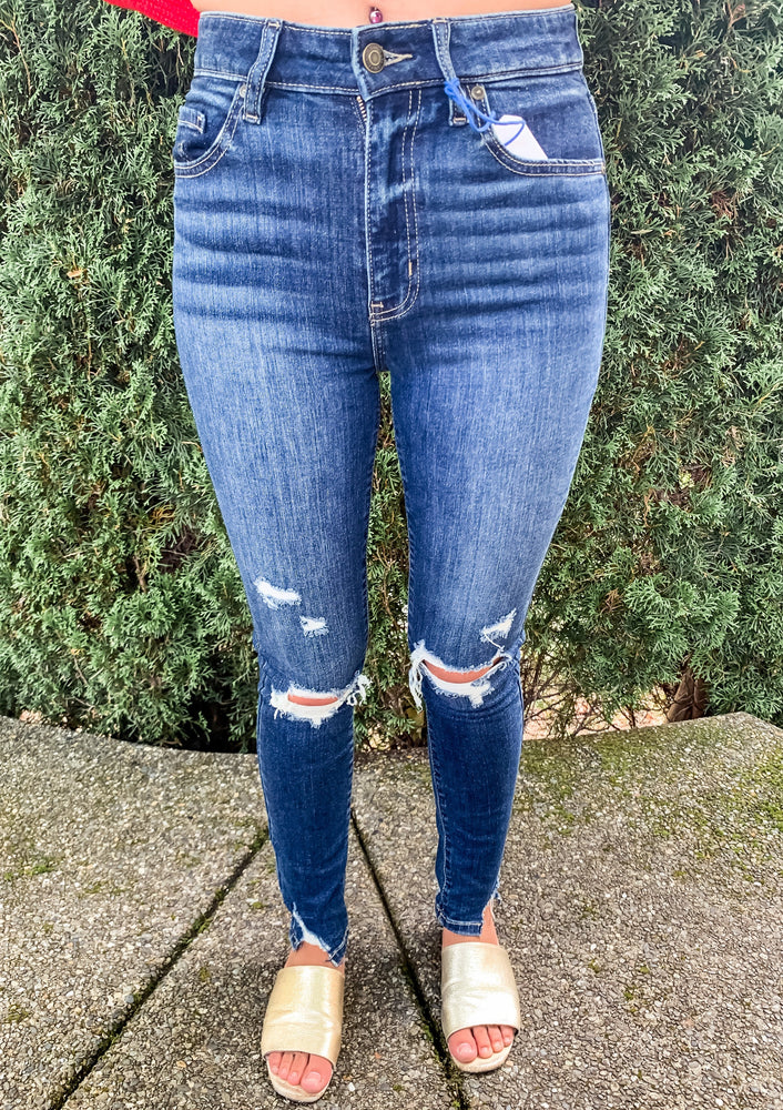 Eunina Bella Medium Wash Distressed Skinny Jeans - Lilac&Lemon
