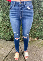 Eunina Bella Medium Wash Distressed Skinny Jeans - Lilac&Lemon