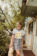Emery Plaid Skirt Navy - Lilac&Lemon