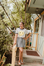 Emery Plaid Skirt Navy - Lilac&Lemon