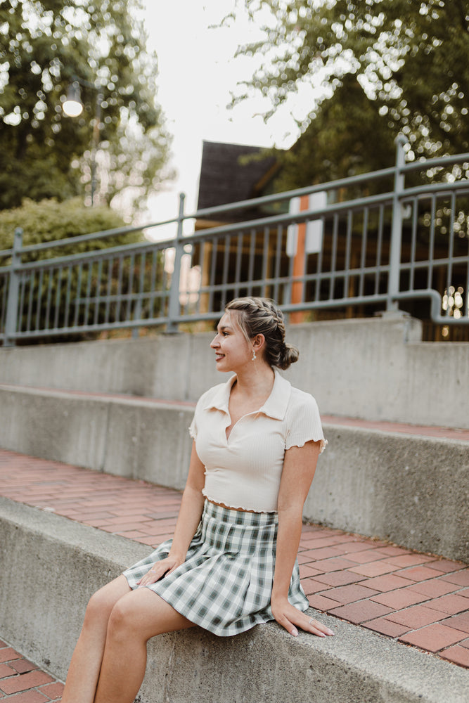 Emery Plaid Skirt Hunter Green - Lilac&Lemon