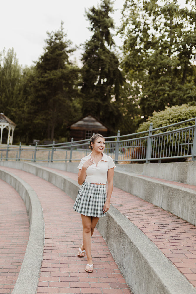 Emery Plaid Skirt Hunter Green - Lilac&Lemon