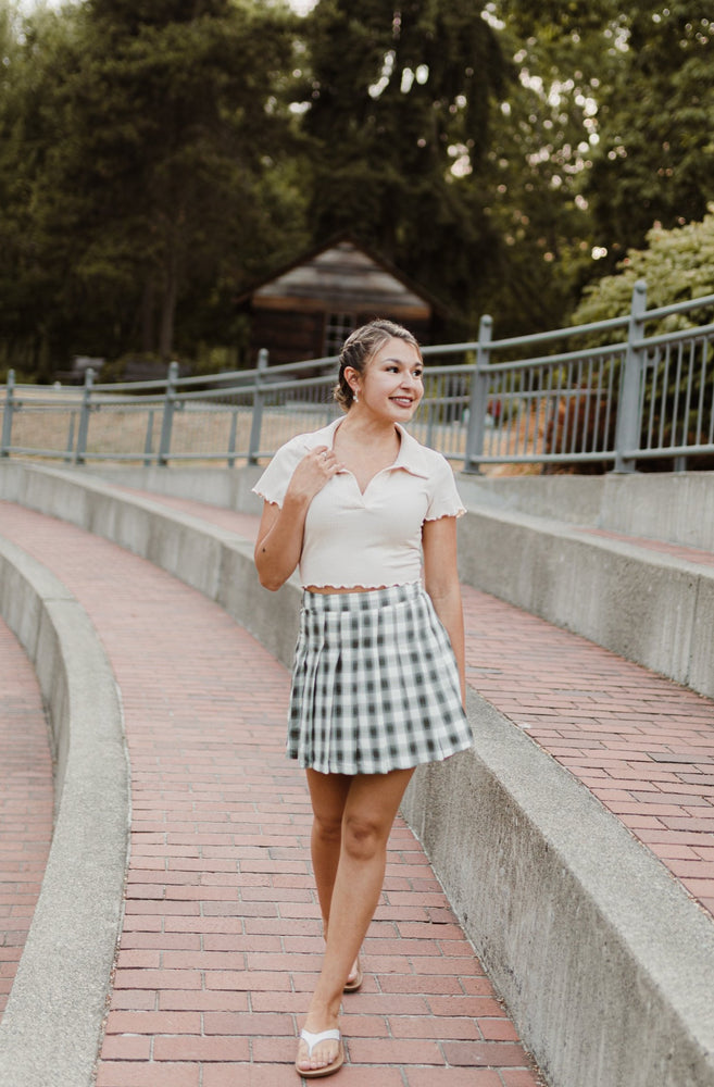 Emery Plaid Skirt Hunter Green - Lilac&Lemon