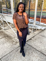 Mocha Burnout Leopard Print Top - Lilac&Lemon