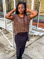 Mocha Burnout Leopard Print Top - Lilac&Lemon