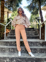 Taupe Straight Leg Pant - Lilac&Lemon