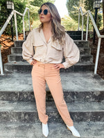 Taupe Straight Leg Pant - Lilac&Lemon