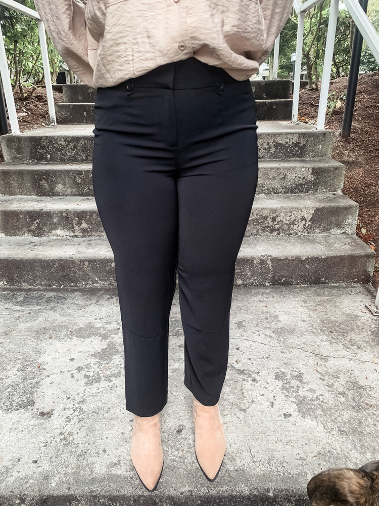 Taupe Straight Leg Pant - Lilac&Lemon