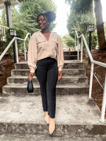 Taupe Straight Leg Pant - Lilac&Lemon