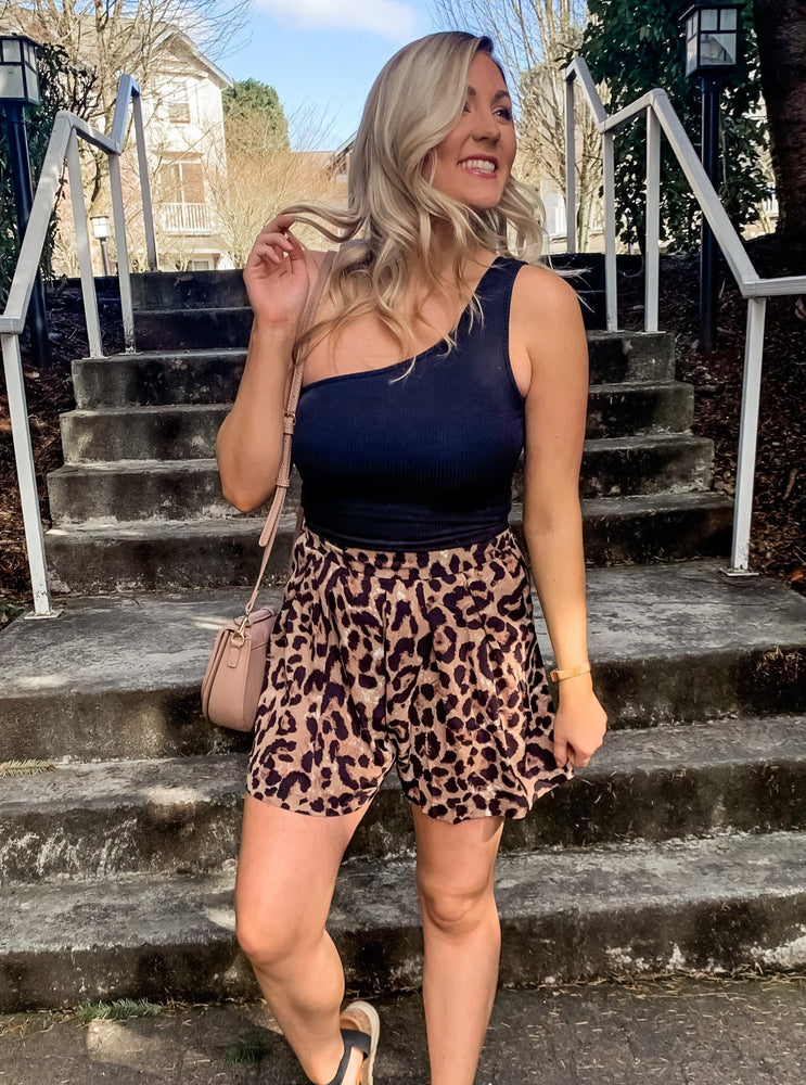 Leopard Print Swing Shorts - Lilac&Lemon