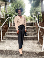 Taupe Straight Leg Pant - Lilac&Lemon