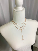 Layered Cross Necklace - Lilac&Lemon