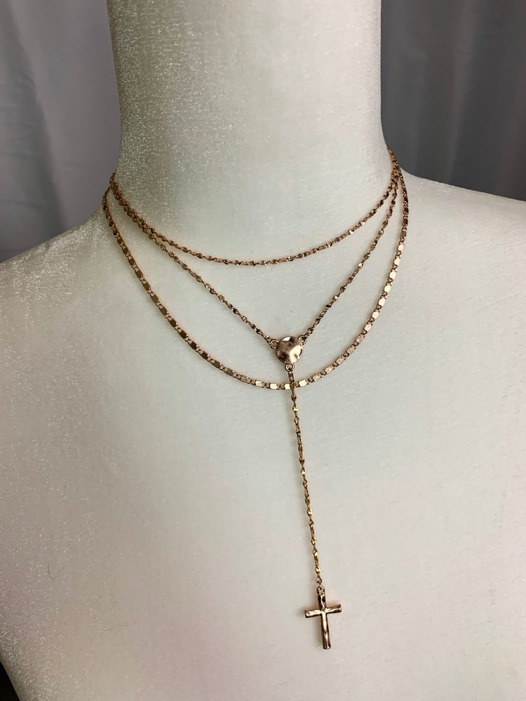 Layered Cross Necklace - Lilac&Lemon