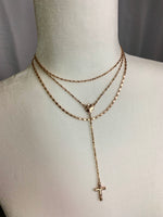 Layered Cross Necklace - Lilac&Lemon