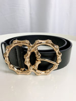 Black Double Buckle Belt - Lilac&Lemon