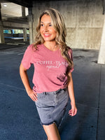 Coffee Teach Repeat Graphic Tee Mauve - Lilac&Lemon