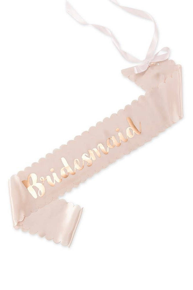 Blush Pink & Rose Gold Satin Bachelorette Sash - Bridesmaid