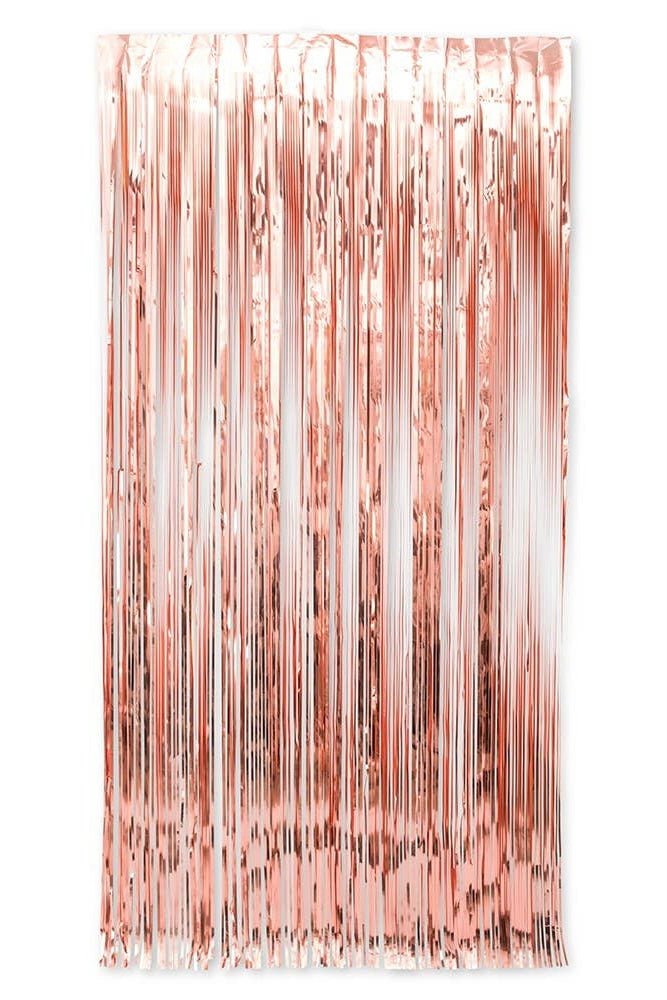 Metallic Foil Fringe Curtain Photo Backdrop - Rose Gold - Lilac&Lemon