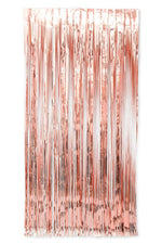 Metallic Foil Fringe Curtain Photo Backdrop - Rose Gold