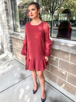 Striped Red Shift Dress - Lilac&Lemon