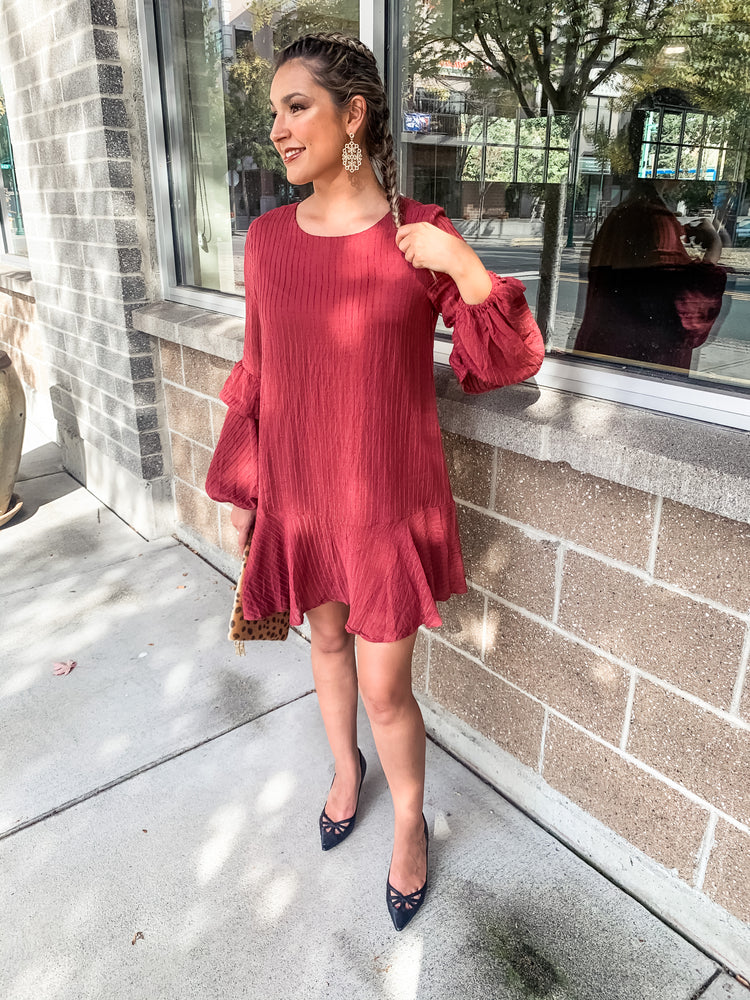 Striped Red Shift Dress - Lilac&Lemon