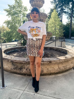 Taupe Snakeskin Print Skirt - Lilac&Lemon
