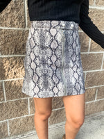Gray Snakeskin Print Skirt - Lilac&Lemon